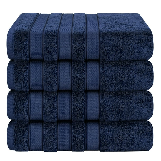 Toallas de baño American Soft Linen Salem, 4 piezas, 69 x 137 cm, azul marino