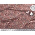 thumbnail image 3 of Soimoi Brown Poly Georgette Fabric Branch,Dot & American Robin Bird Decor Fabric Printed BTY 42 Inch Wide, 3 of 3