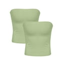 thumbnail image 6 of Ltctricy Crop Tube Tops for Women 2 Pc Trendy Cropped Strapless Sleeveless Slim Bandeau Shirts Summer Going out Tops, 6 of 6