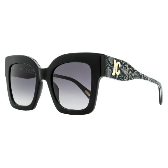 Just Cavalli Square Snakeskin Sunglasses SJC019K 0700 Black 52mm