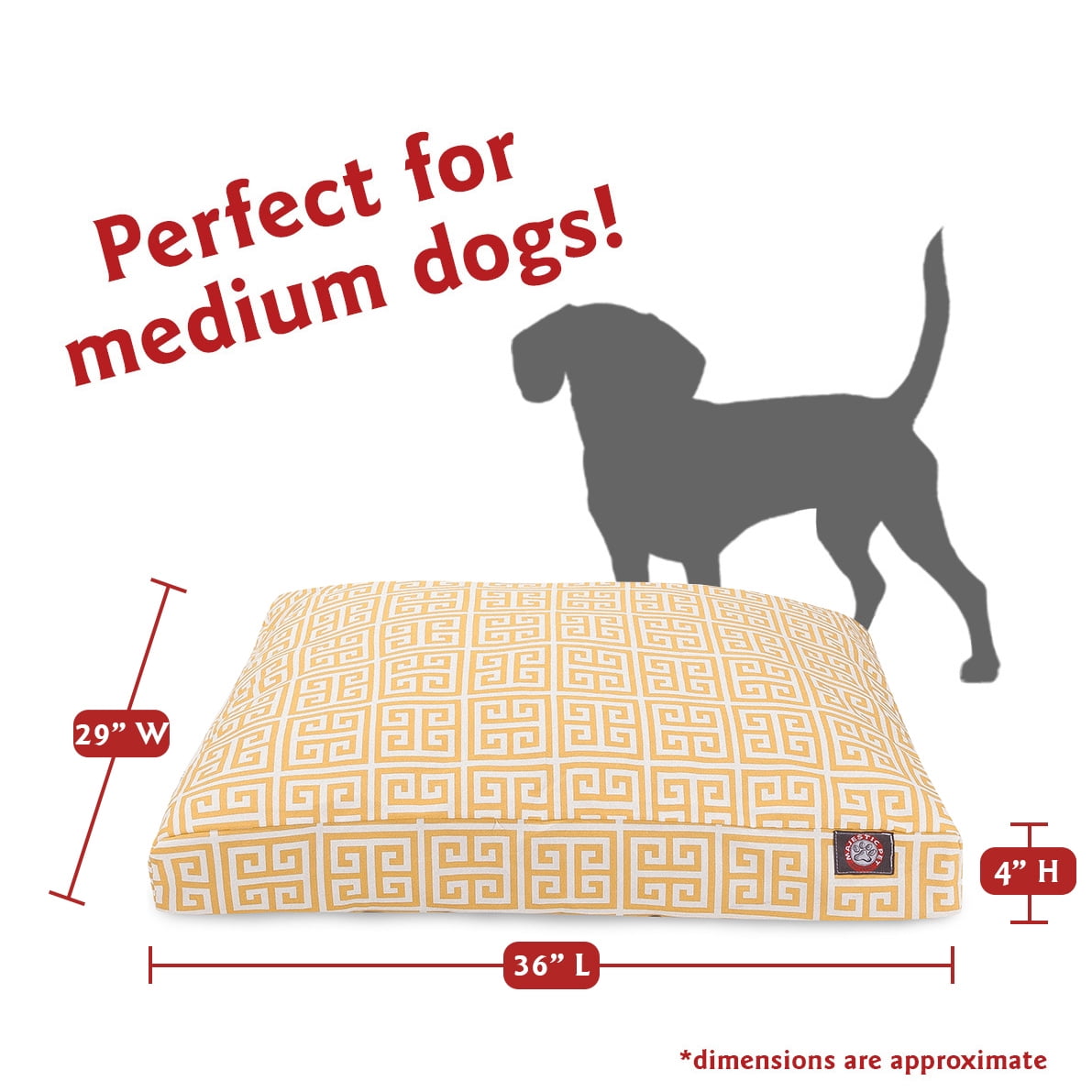 Majestic Pet | Towers Rectangle Pet Bed For Dogs, Removable Cover, Citrus, Medium