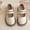 Beige, variant on FSYBOA Girls Flat Dress Shoes Size 1(Big Kids), Casual Hook and Loop Strap Non Slip Fashion Kids School Uniform Shoes Black