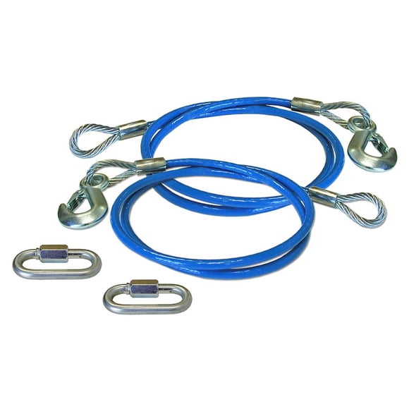 Roadmaster Trailer Safety Cable 649 8000 Pound Rated; 64 Inch Length; Galvanized Steel; With Single Snap Hook; Set Of 2