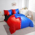 thumbnail image 3 of Homewish 3D Lightning Print 7 Pieces Bedding Comforter Set,Cute Cartoon Pattern Full Bedding Set,Red Blue Fitted Sheet Flat Sheet For Kids,Breathable Home Decor Reversible, 3 of 8