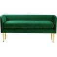 thumbnail image 4 of Home Square 2 Piece Contemporary Velvet Bench Set in Green, 4 of 5