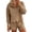 42# Khaki, variant on Womens 2 Piece Sets Sweatsuits Casual Half Button Long Sleeve Tops and Shorts Sweatshirt Workout Lounge Sets Beige S
