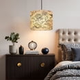 thumbnail image 5 of Chinoiserie Linen Drum Lampshades Botanical Floral Peonies Hummingbirds Soft Pastel Shades 13"x13"x10" Light Shade for Table Lamps Floor Lamp Shades Lampshade Replacement Assembly Required, 5 of 8