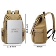 thumbnail image 2 of SPEKSEE Sac à Dos Rétro en Toile et Cuir pour Ordinateur Portable, Sac Unisexe Durable de 15,6 Pouces pour la Randonnée, le Travail et les Voyages, Sac de Jour Résistant à l'Eau, 2 of 6