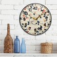thumbnail image 3 of Yayeee Wall Clock Battery Operated 9.5" Silent Quartz Non-Ticking for Living Room Decor, Beige Leaves Plaid, 3 of 8