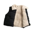 thumbnail image 3 of Kids Padded Vest with Button Front Sherpa Collar Lightweight Sleeveless Outerwear for Girls Boys Casual Everyday Wear, 3 of 3