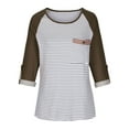 thumbnail image 4 of Lilgiuy Women's Casual Fashion Round Neck Long Sleeve Color Matching Pocket Tops Blouse Streetwear, 4 of 4