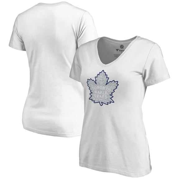 Women's White Toronto Maple Leafs Whiteout V-Neck T-Shirt