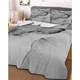 thumbnail image 3 of Quilts Queen Size Bedding Set, Marble Grey Lightweight Quilted Comforter, Modern Abstract Ink Painting Luxury Soft Reversible Bedspread Coverlet with Pillow Covers for All Season, 90" x 96", 3 of 7
