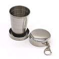 thumbnail image 1 of Taza plegable de acero inoxidable de 2 uds., 75ml/2,5oz, taza de agua plegable de viaje portátil reutilizable con tapa y llavero para acampar, picnic, senderismo y Ot, 1 of 5