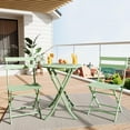 thumbnail image 3 of 3-Piece Patio Bistro Set Outdoor Furniture Set Folding Bistro Table and Chairs with Premium Steel Frame Weather Resistant Conversation Set for Bistro Balcony Porch Yard Garden，green, 3 of 9