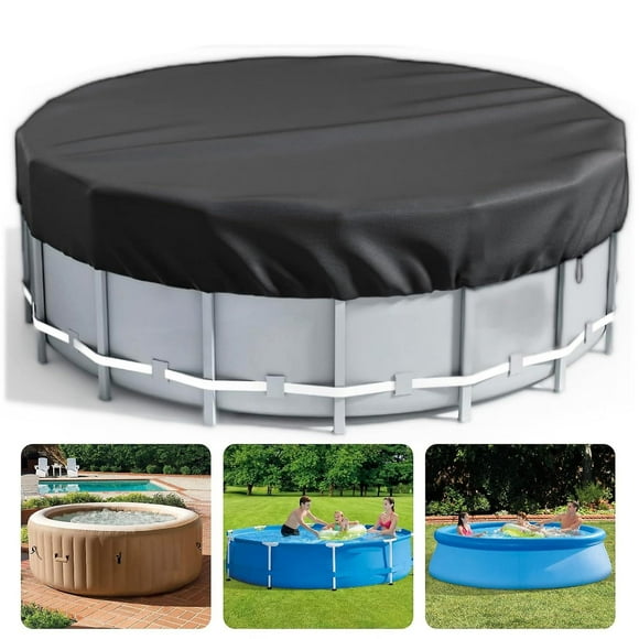 Round Pool Cover, Solar Pool Covers for Above Ground Pools, Winter Pool Cover Protector with Pool Accessories, PE Tarp Ideal for Waterproof and Dustpr