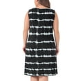 thumbnail image 4 of DARING DIVA Plus Size Tie Dye Sleeveless Sundress Casual Tank Dress 1X Black, 4 of 6