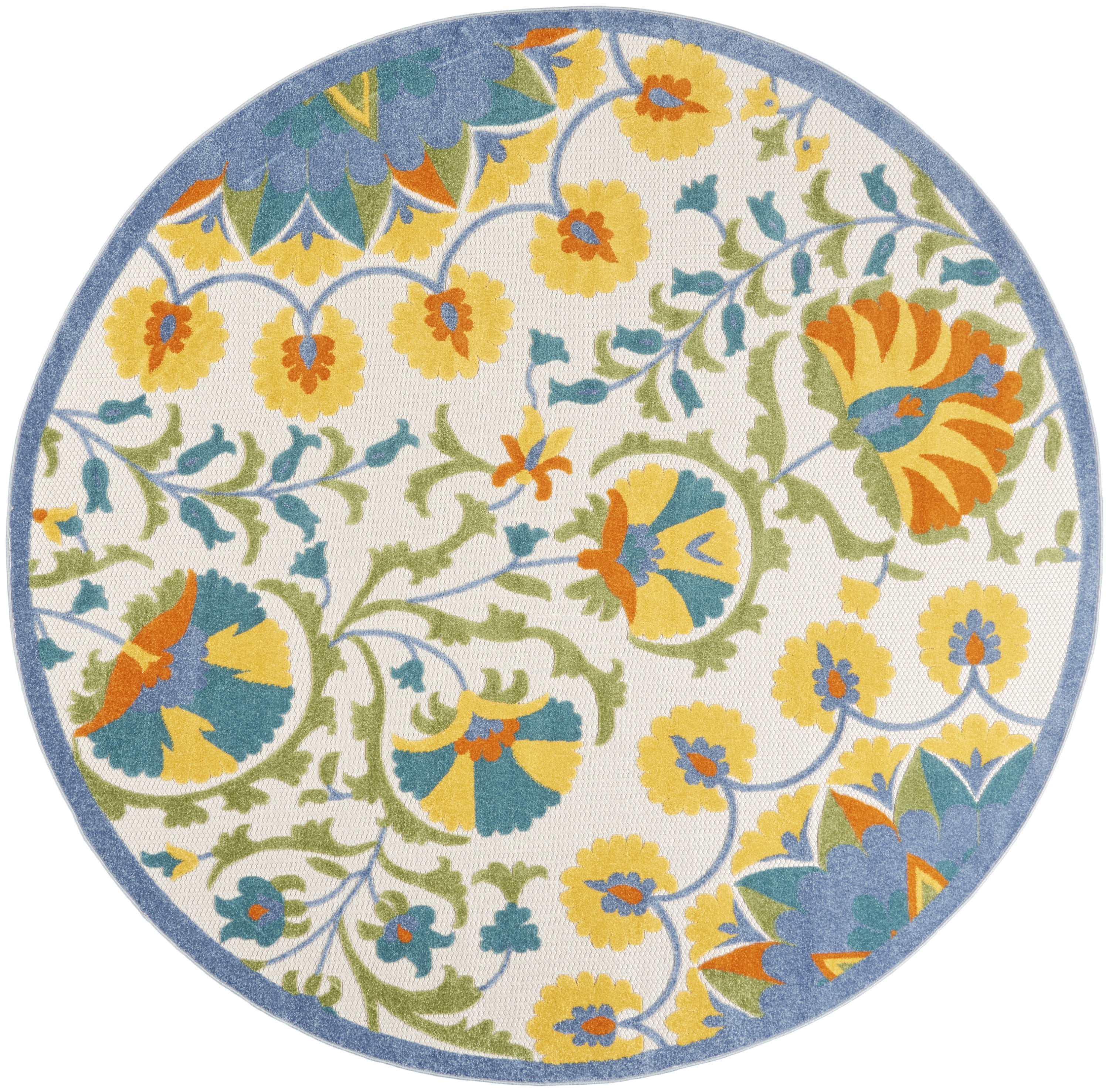 Nourison Aloha Indoor/Outdoor Multicolor 7'10" x ROUND Area Rug, (8 Round)