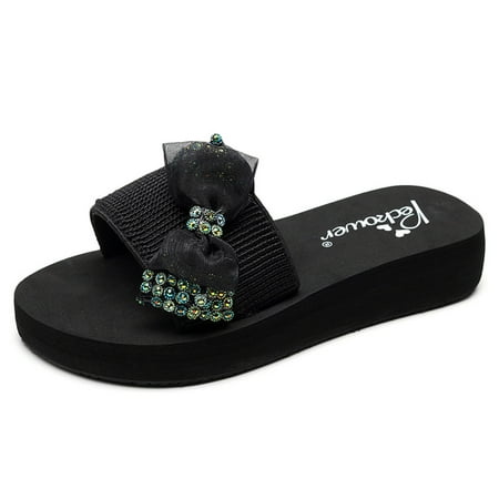 

Hunpta Kids Sandals Kids Baby Floral Butterfly Bohemian Style Crystal Sandals Beach Shoes Slippers