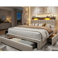 thumbnail image 6 of EnHomee Full Bed Frame with Drawers,Full Size Bed Frame with Storage Metal Bed Frame with Headboard Beige, 6 of 8