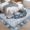 thumbnail image 7 of Lumiparty Washable Vintage Floral Area Rug 5x7- Non-Slip Print, Non-Shedding, Soft Foldable Carpets for Dining Room, Bedroom, Living Room, Kitchen Entryway, Blue, 7 of 7