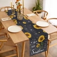 thumbnail image 3 of Black Sunflowers Table Runner - 60 Inch Long, Kitchen Dining Table Runner Dresser Scarves, Vintage Garden Floral Bees Farmhouse Farmhouse Decor for Coffee Tables Wedding Party Banquet, 3 of 8