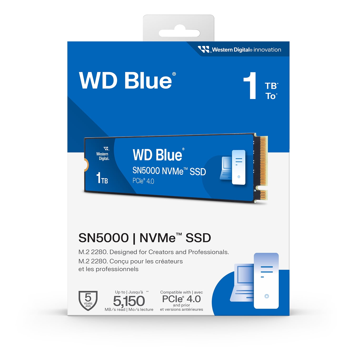 【未使用品】WD Blue SN5000 1TB NVMe SSD WD Blue SN5000 1TB Internal SSD PCIe Gen 4 x4 NVMe