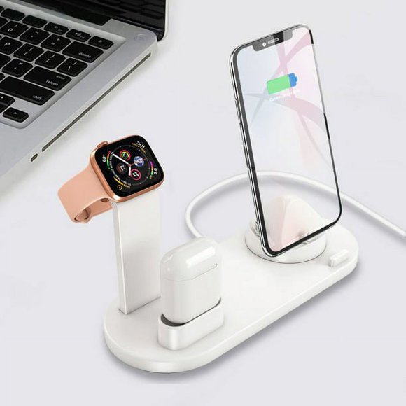 AMERTEER 3 In 1 Wireless Charging Station Portable Stand Multi Functions Ultra-thin Fast Charger Function USB Dock Station For Apple iPhone 8/8 Plus/X/XS