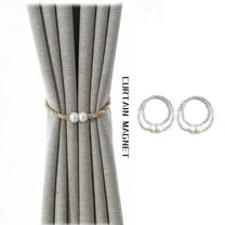 RKSTN 2 Pack Strong Magnetic Curtain Tiebacks, Modern Handmade Curtain Tie Backs Convenient Decorative Weave Rope Curtain Holdbacks for Thin or Thick Home & Office Window Draperies 16 Inch