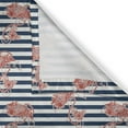 thumbnail image 4 of Ambesonne Floral Grommet Curtain Single Panel, Anchor Striped Backdrop, 50"x60", White Blue and Red, 4 of 5
