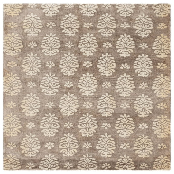 SAFAVIEH Soho Alicia Floral Area Rug, Beige/Ivory, 6' x 6' Square