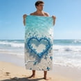 thumbnail image 4 of Amzcrzy Polyester Ocean Elements Beach Towel Oceans-Themed Beach Towel Starfishs Seashells and Sea Turtle Fast-Drying Absorbent Bath Towel Microfiber Beach Towel Non-Functional Blankets, 4 of 6