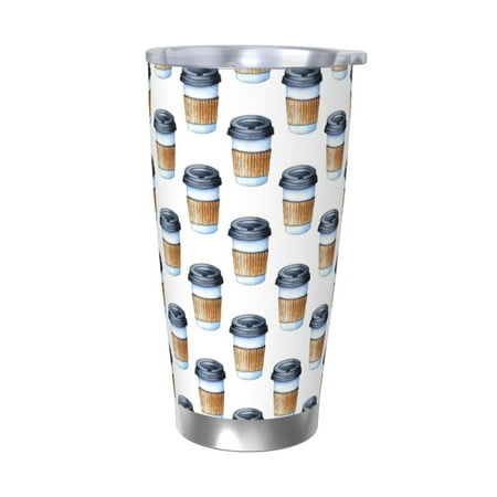 

Goofa Coffee To Go Pattern for 20 oz Skinny Tumbler Stainless Steel Coffee Mug Slim Vacuum Insulated Travel Cup Car Cup-Without Straw