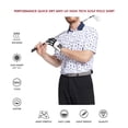 thumbnail image 3 of SYLCLEG Golf Shirts for Men Dry Fit Short Sleeve Print Performance Wicking Polo Shirt,White Navy Seagull,XL, 3 of 6