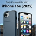 thumbnail image 7 of Benbenjaytek for iPhone 16e Wallet Case with Card Holder + 2 Tempered Glass Screen Protector Protective Shockproof Hidden Card Slot Slim Case Women Men for iPhone 16e 6.1" (Blue), 7 of 7
