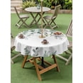 thumbnail image 5 of Eucalyptus Leaves Outdoor Tablecloth with Umbrella Hole, Spring Summer Farmhouse Floral Botanical Spillproof Waterproof Outdoor Table Cover, Patio Tablecloths for Party/Garden/Picnic, Round 54 inch, 5 of 9