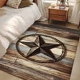 thumbnail image 5 of Country Star Washable Area Rug 2.7 x 5 ft Farmhouse Star Brown Beige Wood Grain, Soft Non Slip Rugs Stain Repellent Indoor Felt Carpet for Living Dining Room Bedroom Home Office, 5 of 9