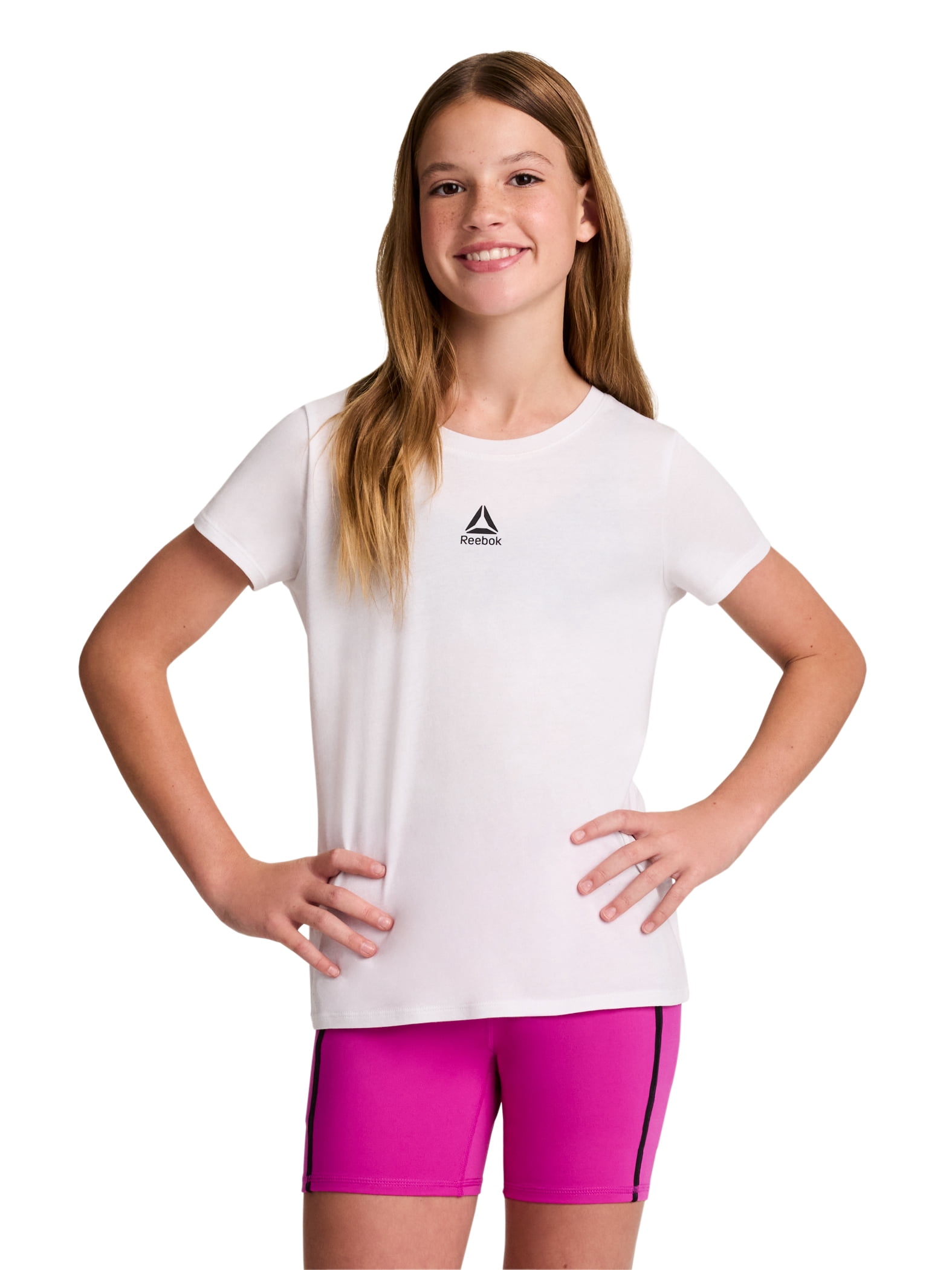 Reebok Girl's Distinction 2-Pack Short Sleeve Performance T-Shirt, Sizes 4-18