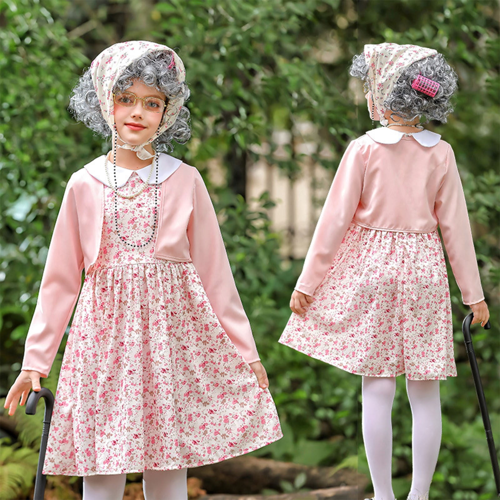 knee length dresses for ladies Old Lady Costume for Kids main image 1
