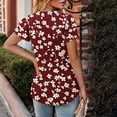 thumbnail image 6 of Paiyanr Women Tunic Tops Casual V-Neck Short Sleeve Shirts Floral Blouses Loose Summer Tops, 6 of 7