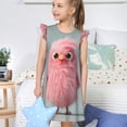 thumbnail image 4 of Balery Adorable Pink Fluffy Birds Camisón de princesa para niñas, pijama de algodón con mangas abullonadas, suave y bonito.-Medium, 4 of 6