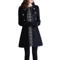 thumbnail image 2 of Abrigo de mujer Chaqueta de abrigo ajustada sólida Ropa de abrigo larga Gabardina cortavientos, 2 of 4