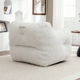 thumbnail image 6 of 37" Bean Bag Chair, White Bean Bag Sofa Chair with Armrests & High-Density Foam, Stuffed Lazy Chair for Adults, Living Room/Bedroom Reading, 6 of 9