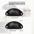 thumbnail image 6 of Uxcell 3.18" x 1.38" x 0.71" Bin Cup Pulls Brushing Drawers Dresser Handle Metal Alloy Brushing Black 15pcs, 6 of 7
