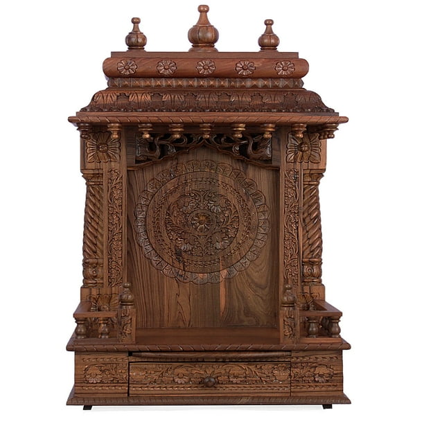 Wooden Engraved Home Puja Mandir by Pooja Bazar Gopura Temple, Wooden