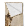 thumbnail image 2 of Geometric Soft Flannel Fleece Throw Blanket, Rabbit Portrait Digital Geometrical Dots Points Vintage Color Bunny Face, Cozy Plush for Indoor and Outdoor Use, 50" x 60", Pale Brown, by Ambesonne, 2 of 5