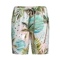 thumbnail image 4 of Easygdp Watercolor Palm Tree Men's Short Pajama Pants, Sleep Shorts, Household Pants, Casual Pants with Pockets - 3X-Large, 4 of 9