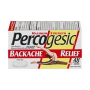 Percogesic Backache Relief Pain Reliever, Maximum Strength, 48 Tablets (2 Pack)