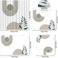 thumbnail image 3 of Boho Bathroom Rugs Sets 4 Piece, Mid Century Shower Curtain Rug Sets for Bathroom Modern Shower Curtain Sets with Non Slip Rugs, Toilet Lid Cover, U Shaped Bath Mat,Black, 3 of 8