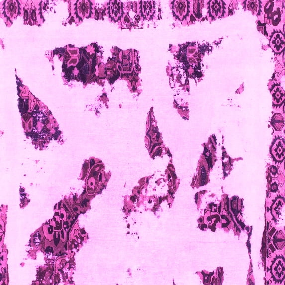 Ahgly Company Indoor Square Abstract Pink Modern Area Rugs, 3' Square